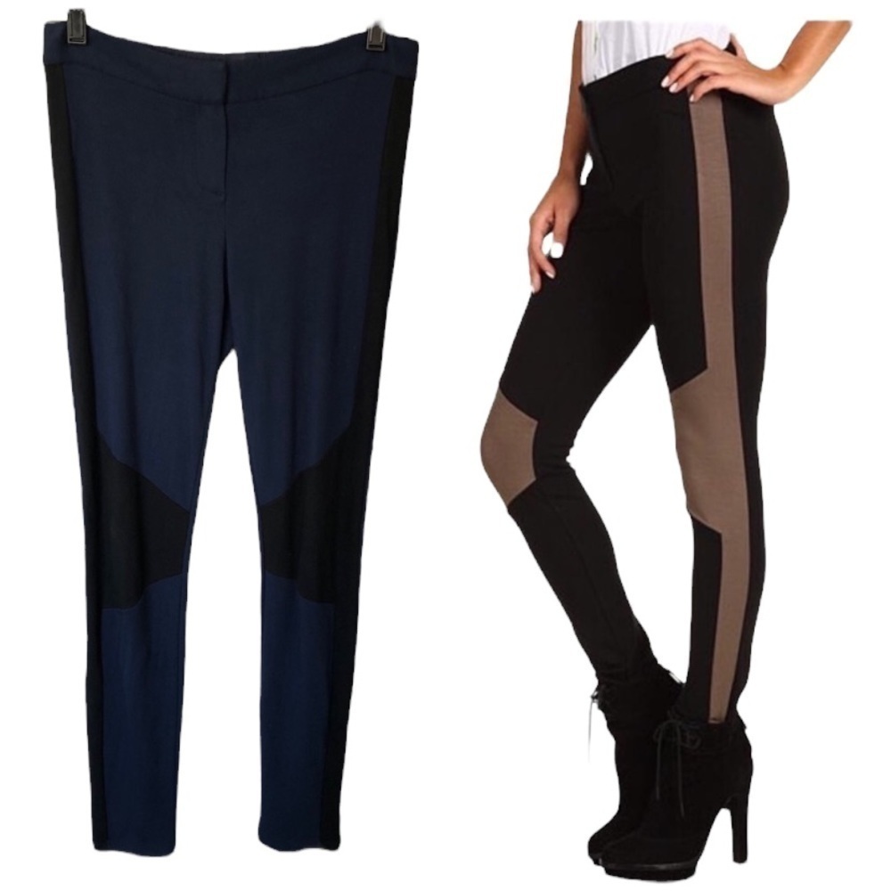 THEORY Rosamon Classical Skinny Stretch Riding Pant Navy with Black Accent 4